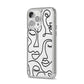 Continuous Abstract Face iPhone 14 Pro Max Clear Tough Case Silver Angled Image
