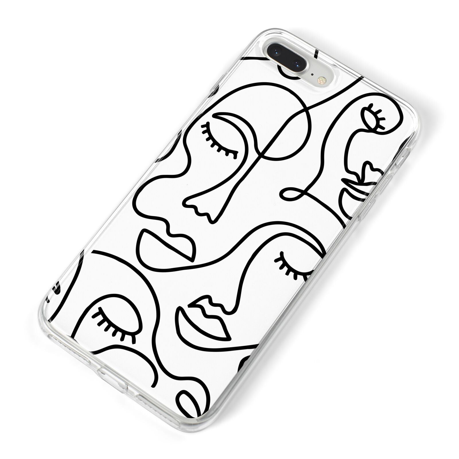 Continuous Abstract Face iPhone 8 Plus Bumper Case on Silver iPhone Alternative Image