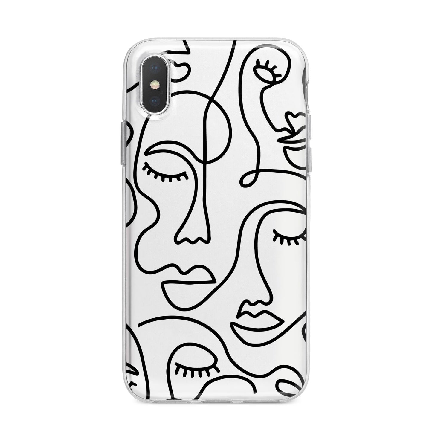 Continuous Abstract Face iPhone X Bumper Case on Silver iPhone Alternative Image 1