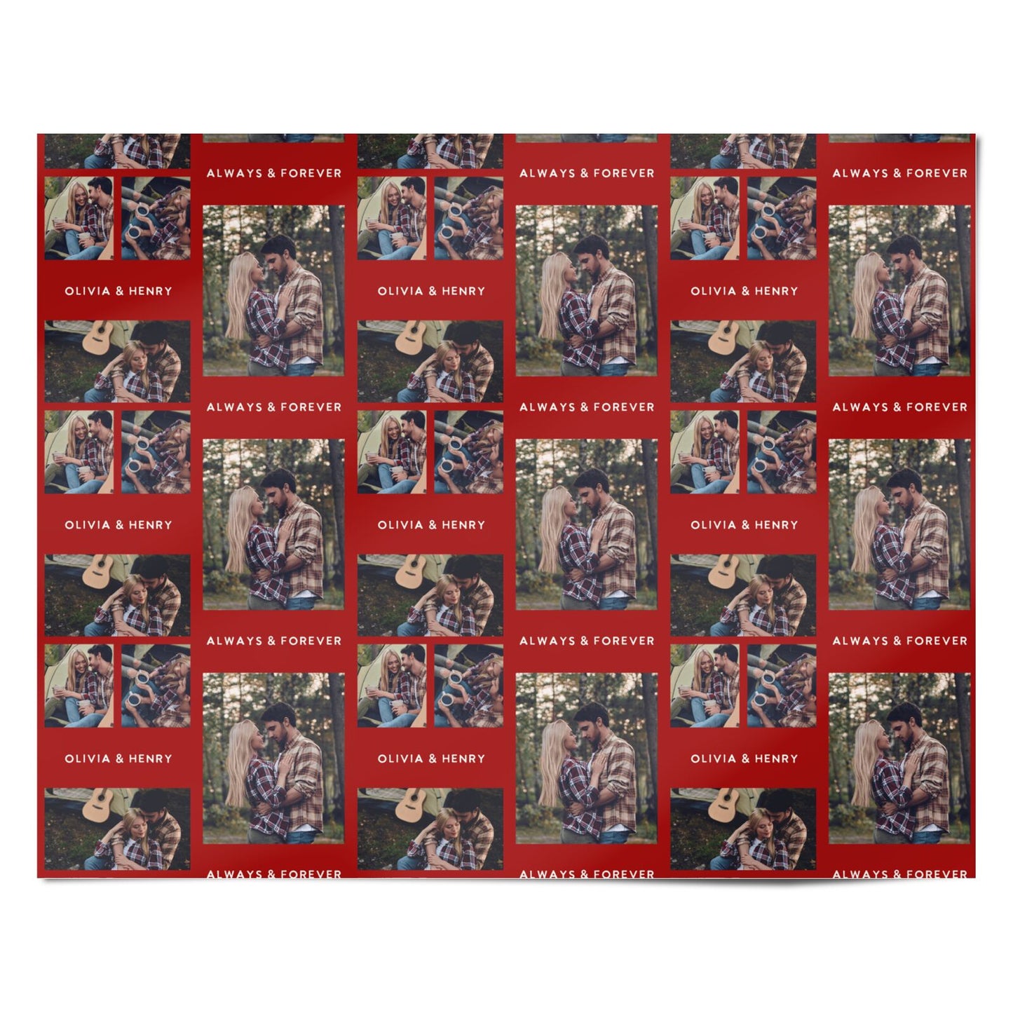Couples Photo Collage Personalised Personalised Wrapping Paper Alternative