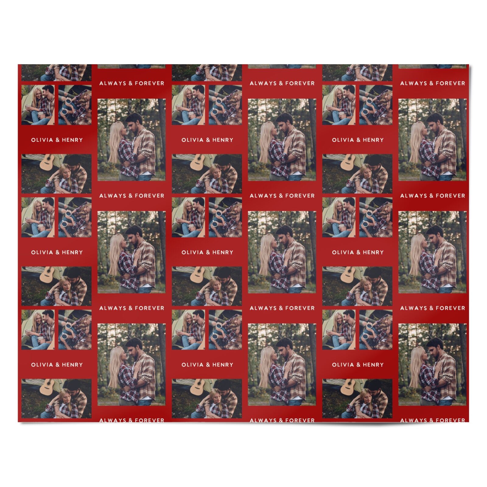 Couples Photo Collage Personalised Personalised Wrapping Paper Alternative