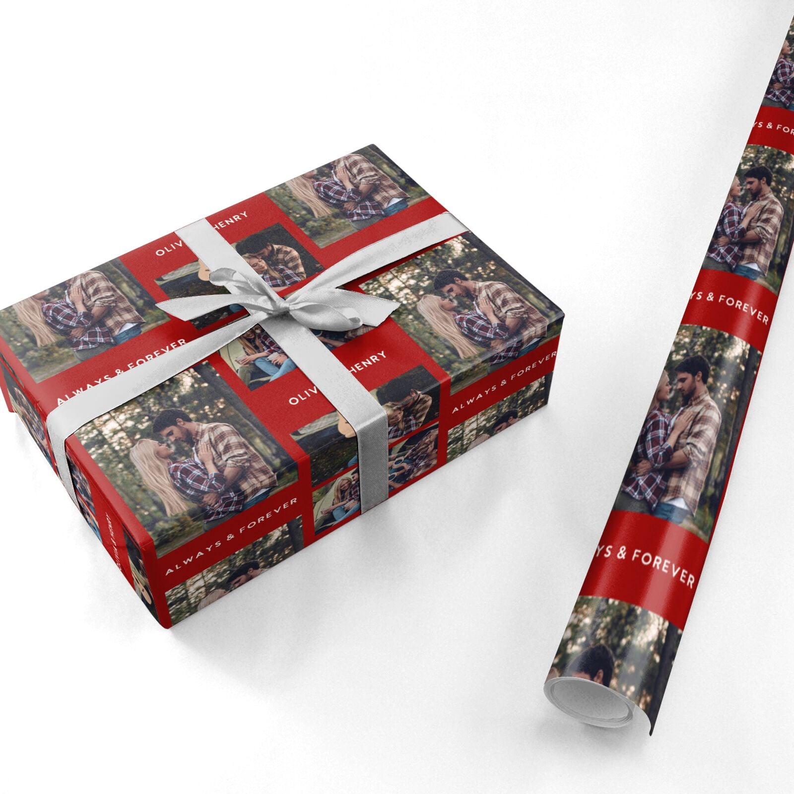 Couples Photo Collage Personalised Personalised Wrapping Paper