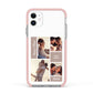 Couples Valentine Photo Collage Personalised Apple iPhone 11 in White with Pink Impact Case