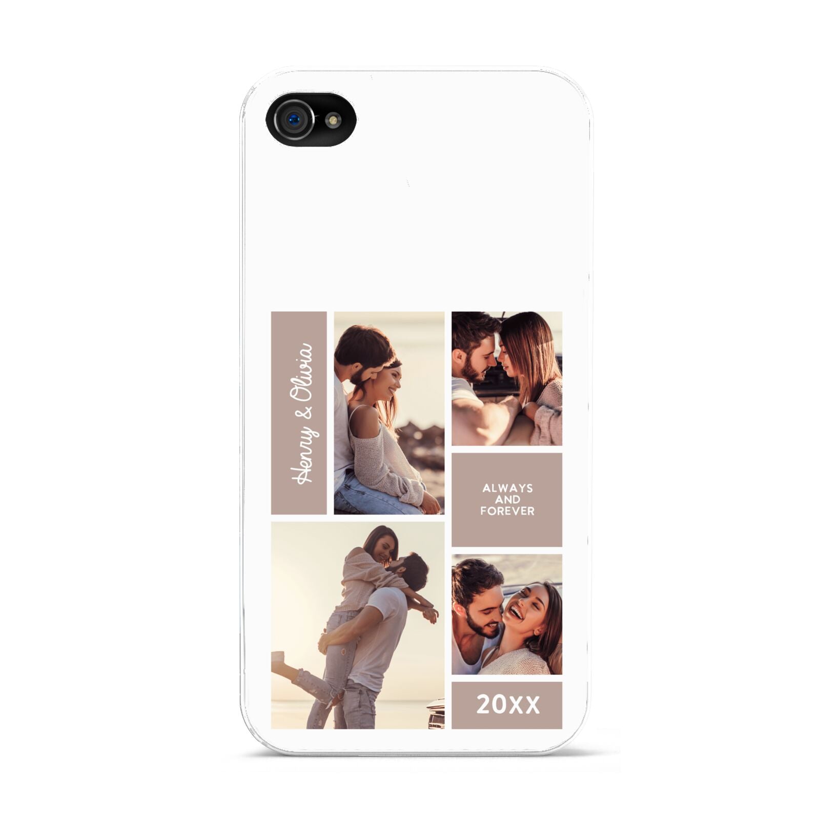 Couples Valentine Photo Collage Personalised Apple iPhone 4s Case