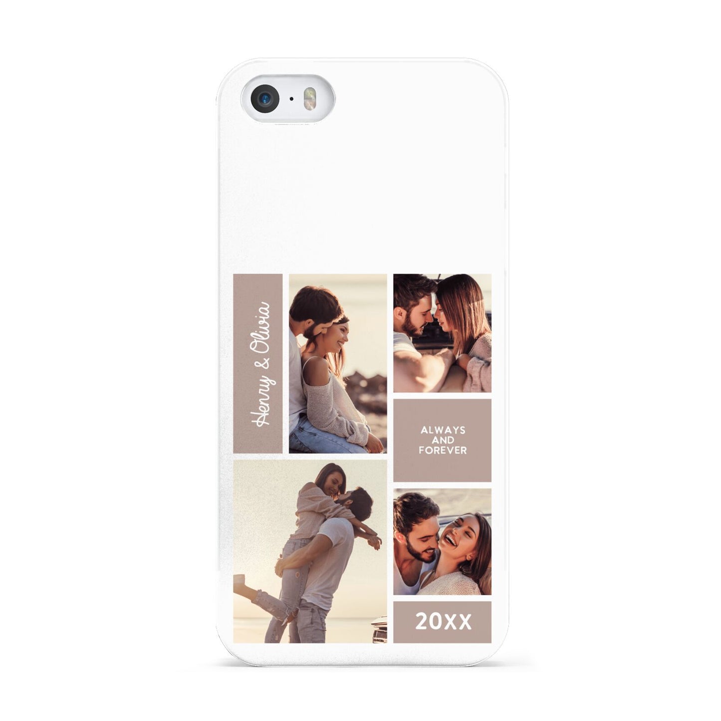 Couples Valentine Photo Collage Personalised Apple iPhone 5 Case