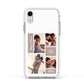 Couples Valentine Photo Collage Personalised Apple iPhone XR Impact Case White Edge on Silver Phone