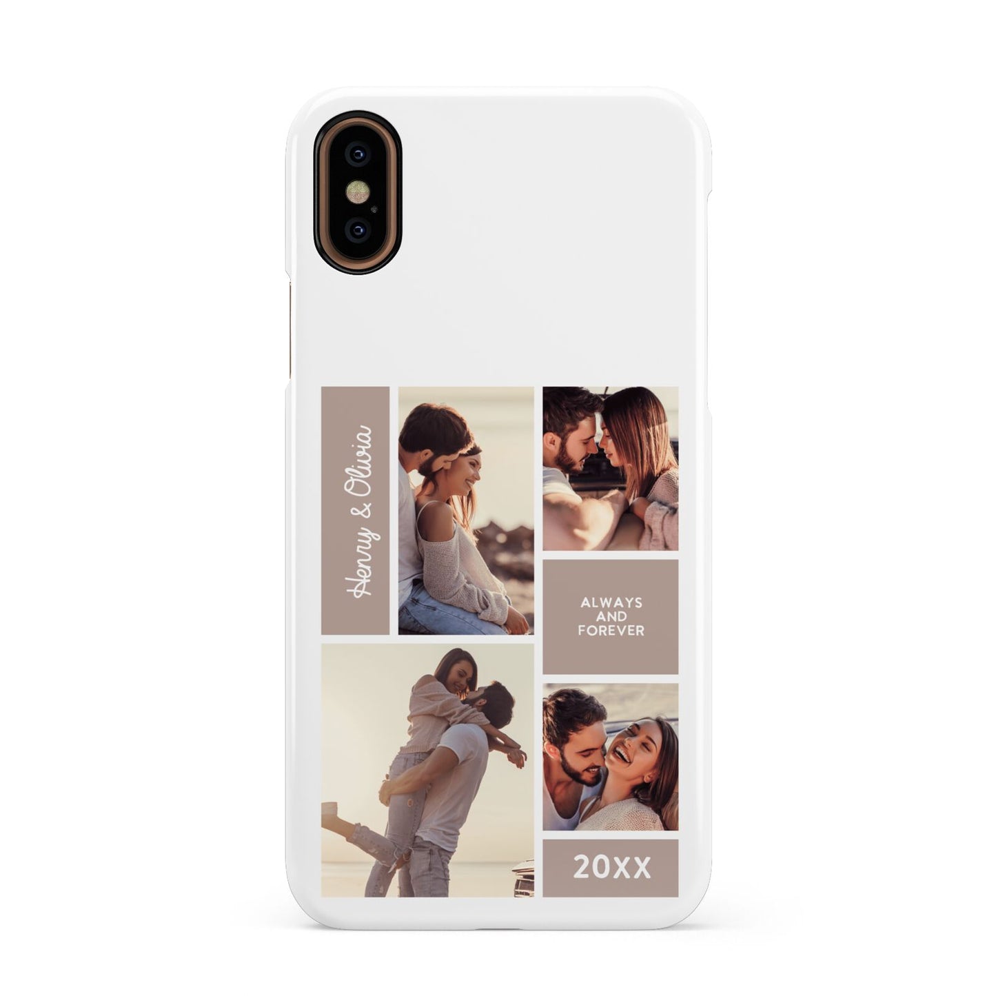 Couples Valentine Photo Collage Personalised Apple iPhone XS 3D Snap Case