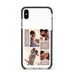 Couples Valentine Photo Collage Personalised Apple iPhone Xs Max Impact Case Black Edge on Silver Phone