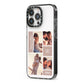 Couples Valentine Photo Collage Personalised iPhone 13 Pro Black Impact Case Side Angle on Silver phone