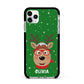 Create Your Own Reindeer Personalised Apple iPhone 11 Pro Max in Silver with Black Impact Case