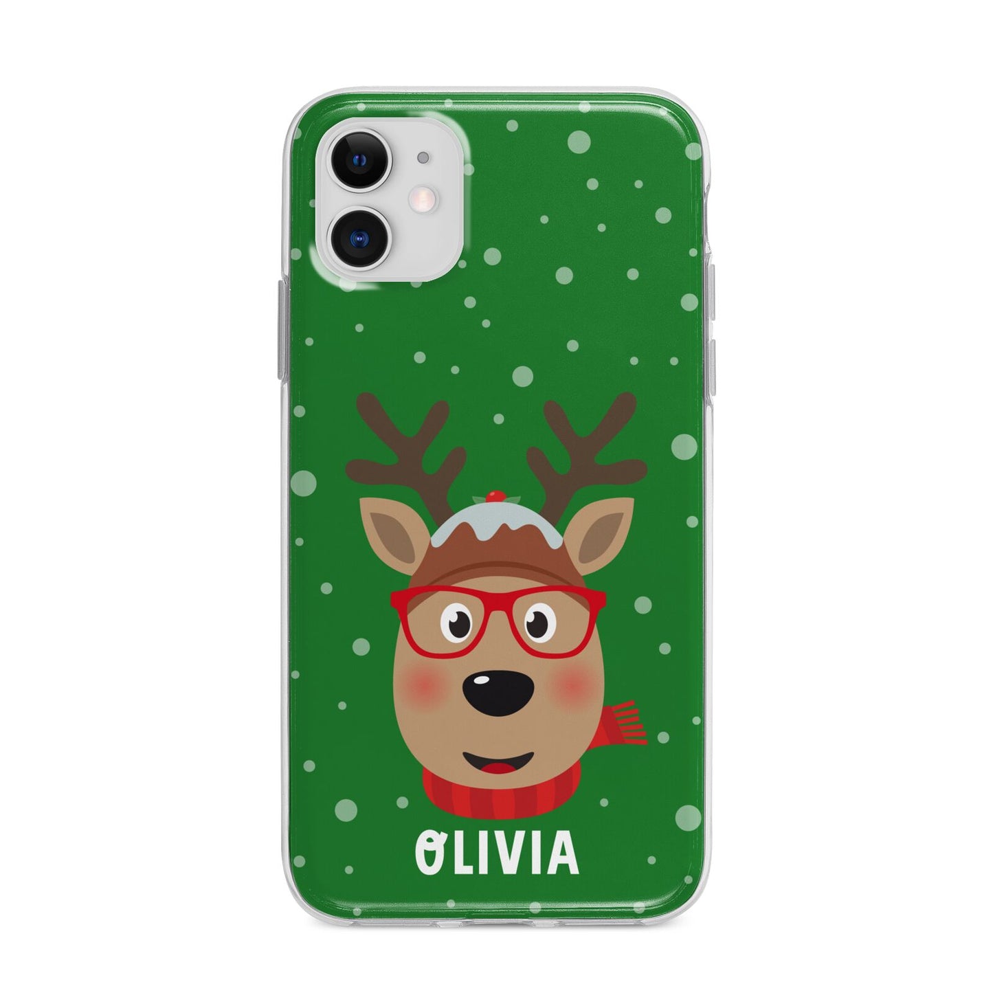 Create Your Own Reindeer Personalised Apple iPhone 11 in White with Bumper Case