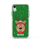 Create Your Own Reindeer Personalised Apple iPhone XR Impact Case White Edge on Silver Phone
