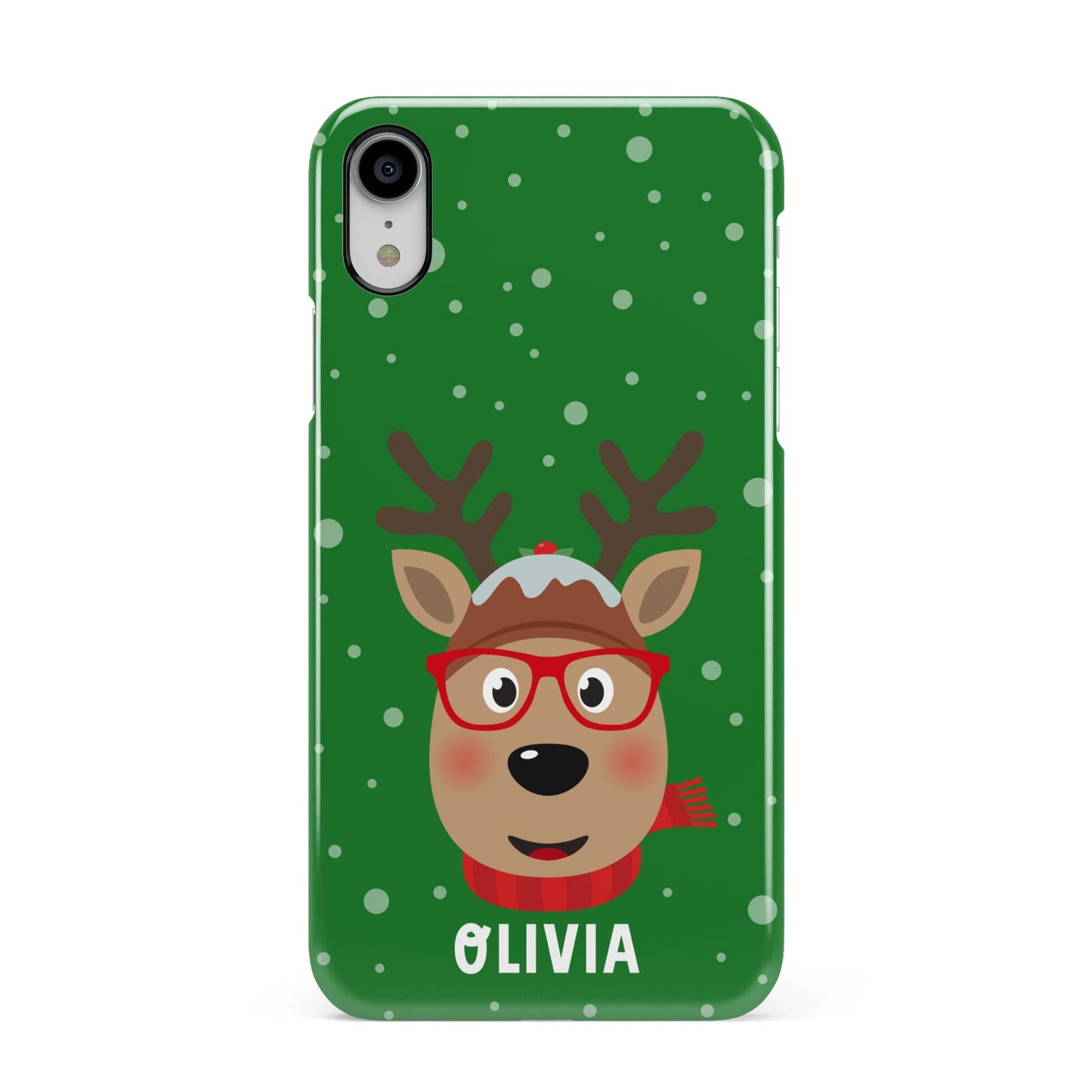 Create Your Own Reindeer Personalised Apple iPhone XR White 3D Snap Case