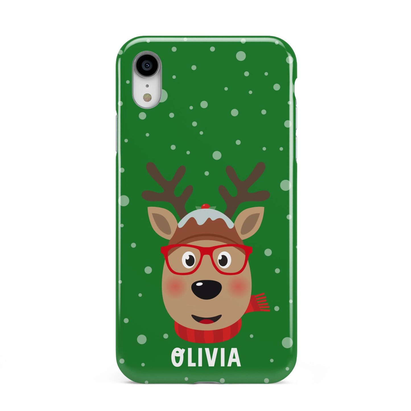 Create Your Own Reindeer Personalised Apple iPhone XR White 3D Tough Case