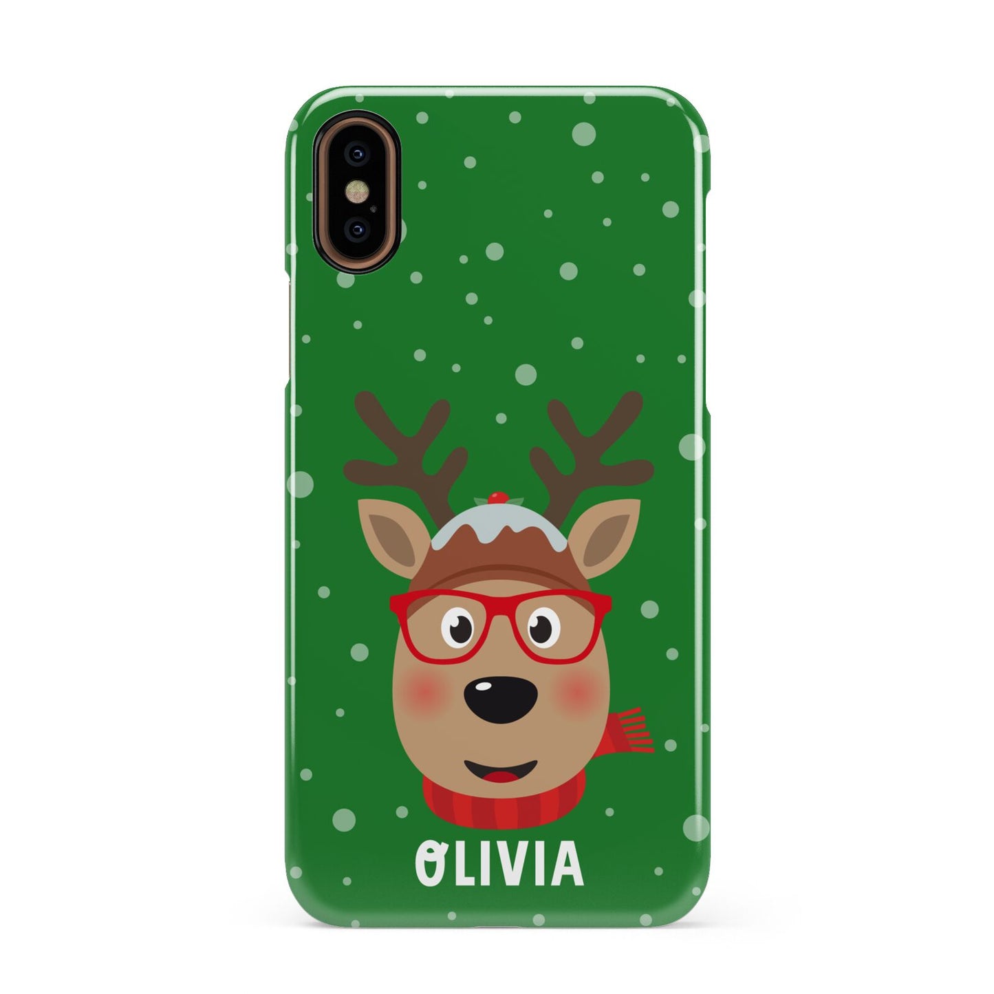 Create Your Own Reindeer Personalised Apple iPhone XS 3D Snap Case
