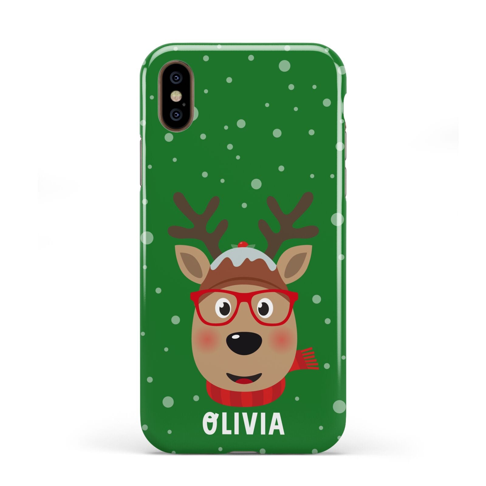 Create Your Own Reindeer Personalised Apple iPhone XS 3D Tough