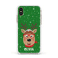 Create Your Own Reindeer Personalised Apple iPhone Xs Impact Case White Edge on Gold Phone