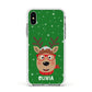 Create Your Own Reindeer Personalised Apple iPhone Xs Impact Case White Edge on Silver Phone