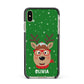 Create Your Own Reindeer Personalised Apple iPhone Xs Max Impact Case Black Edge on Gold Phone
