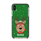 Create Your Own Reindeer Personalised Apple iPhone Xs Max Impact Case Black Edge on Silver Phone