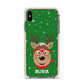 Create Your Own Reindeer Personalised Apple iPhone Xs Max Impact Case Pink Edge on Black Phone