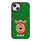Create Your Own Reindeer Personalised iPhone 13 Black Impact Case on Silver phone