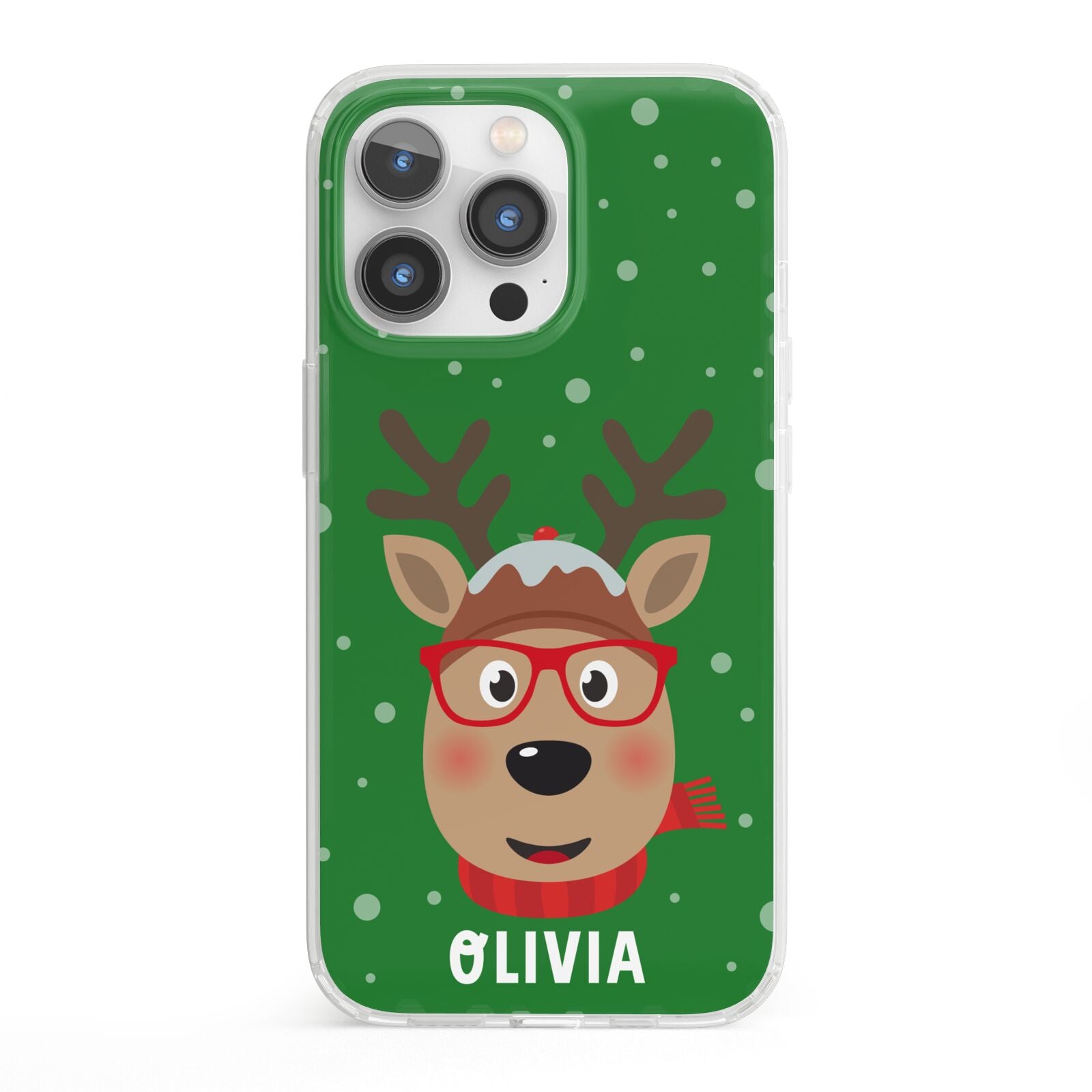 Create Your Own Reindeer Personalised iPhone 13 Pro Clear Bumper Case