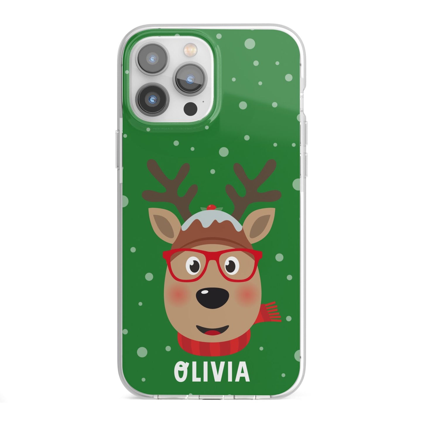 Create Your Own Reindeer Personalised iPhone 13 Pro Max TPU Impact Case with White Edges