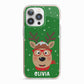 Create Your Own Reindeer Personalised iPhone 13 Pro TPU Impact Case with Pink Edges