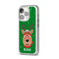 Create Your Own Reindeer Personalised iPhone 14 Pro Glitter Tough Case Silver Angled Image