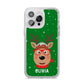 Create Your Own Reindeer Personalised iPhone 14 Pro Max Clear Tough Case Silver