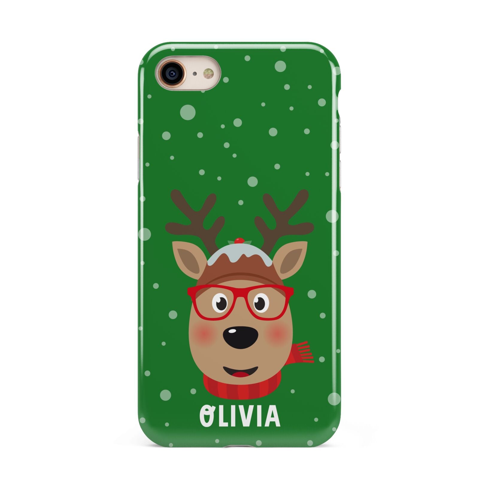 Create Your Own Reindeer Personalised iPhone 8 3D Tough Case on Gold Phone
