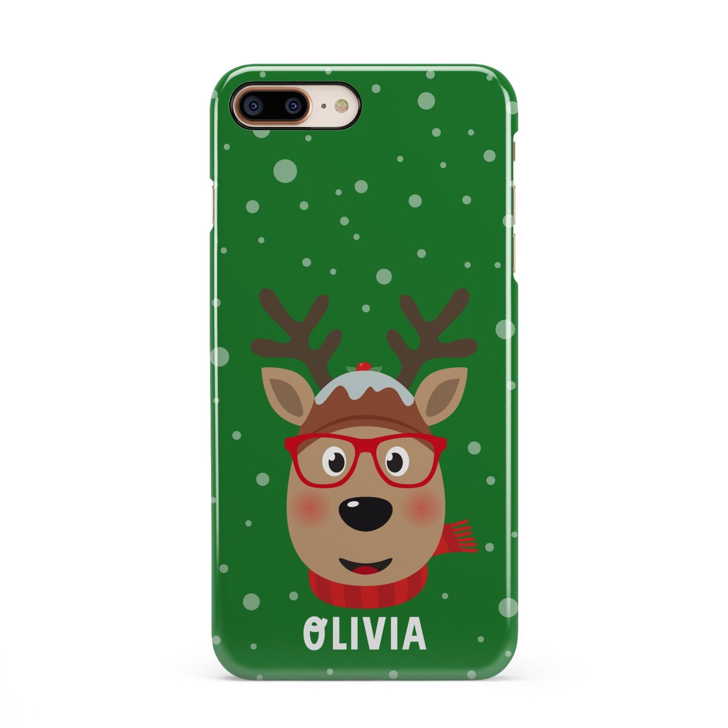 Create Your Own Reindeer Personalised iPhone 8 Plus 3D Snap Case on Gold Phone
