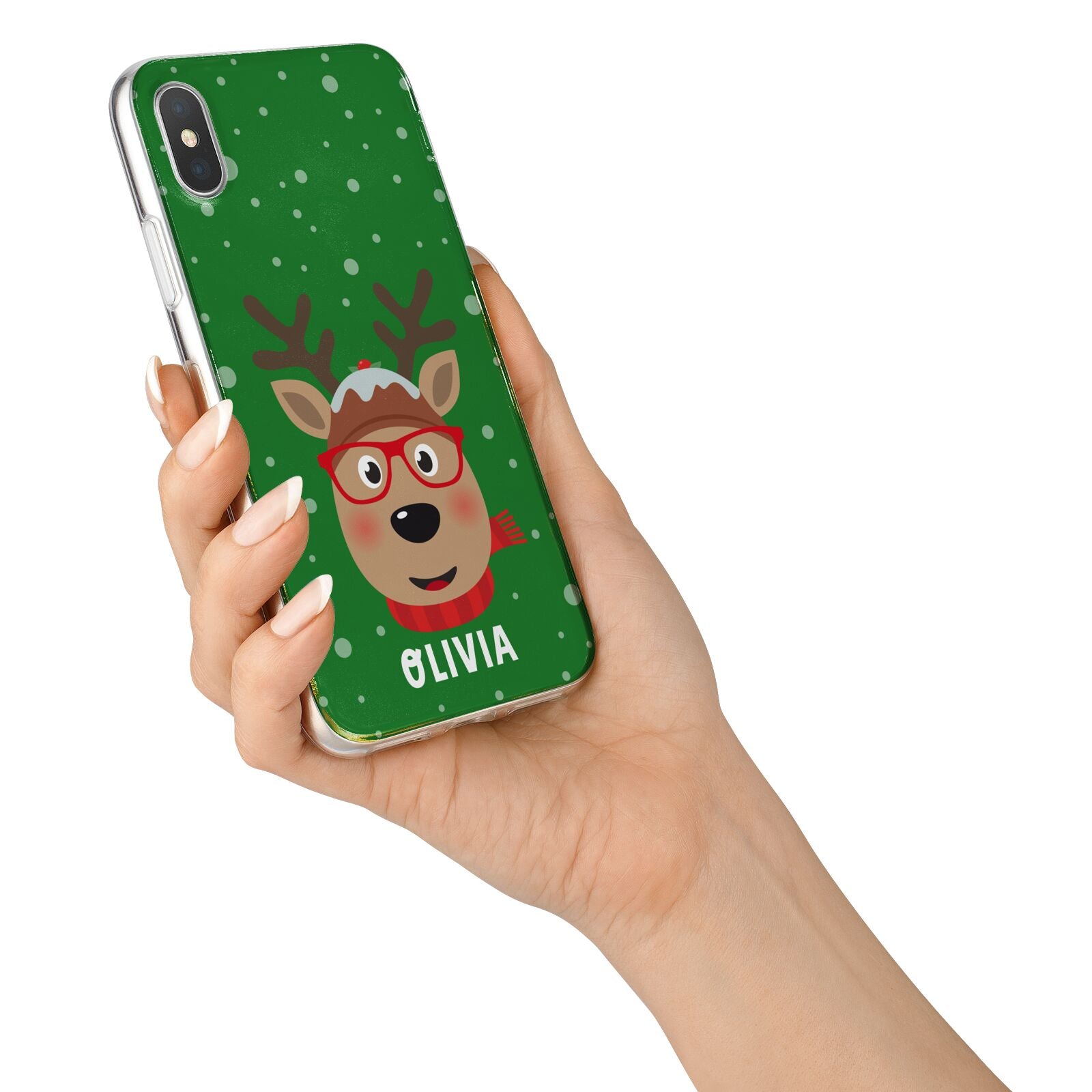 Create Your Own Reindeer Personalised iPhone X Bumper Case on Silver iPhone Alternative Image 2