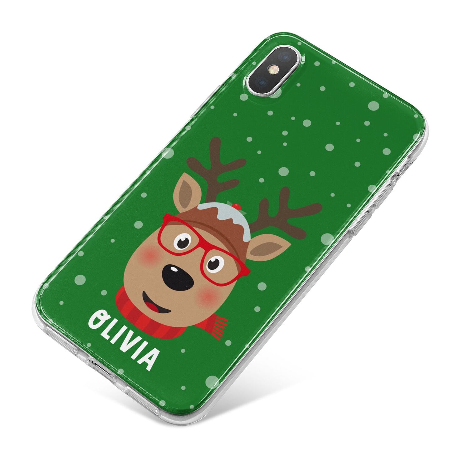 Create Your Own Reindeer Personalised iPhone X Bumper Case on Silver iPhone