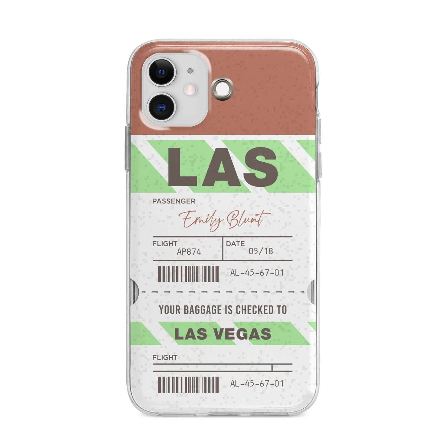 Custom Baggage Tag Apple iPhone 11 in White with Bumper Case