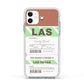 Custom Baggage Tag Apple iPhone 11 in White with White Impact Case
