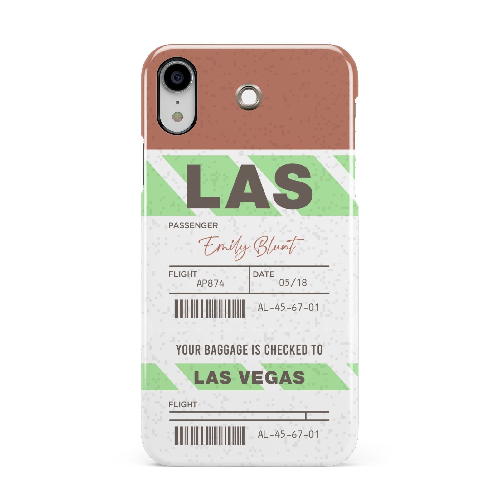 Custom Baggage Tag Apple iPhone XR White 3D Snap Case
