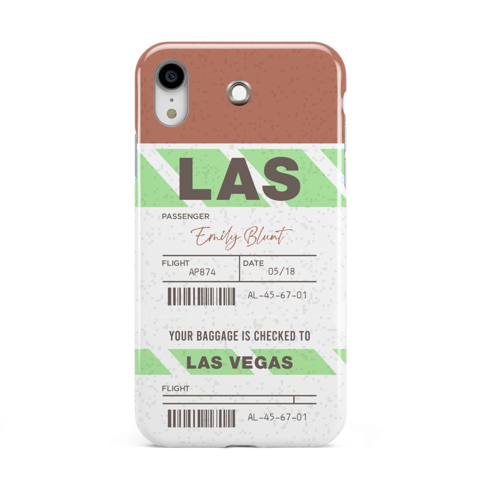 Custom Baggage Tag Apple iPhone XR White 3D Tough Case