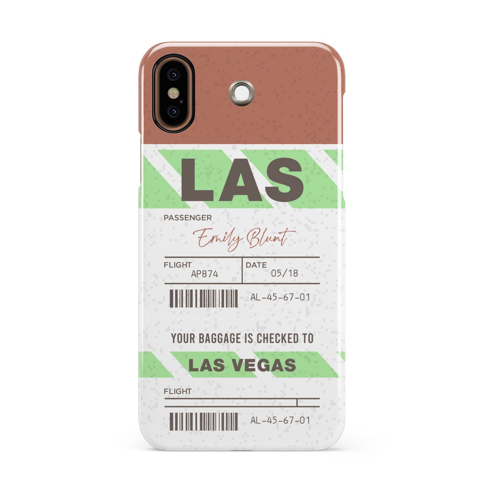 Custom Baggage Tag Apple iPhone XS 3D Snap Case