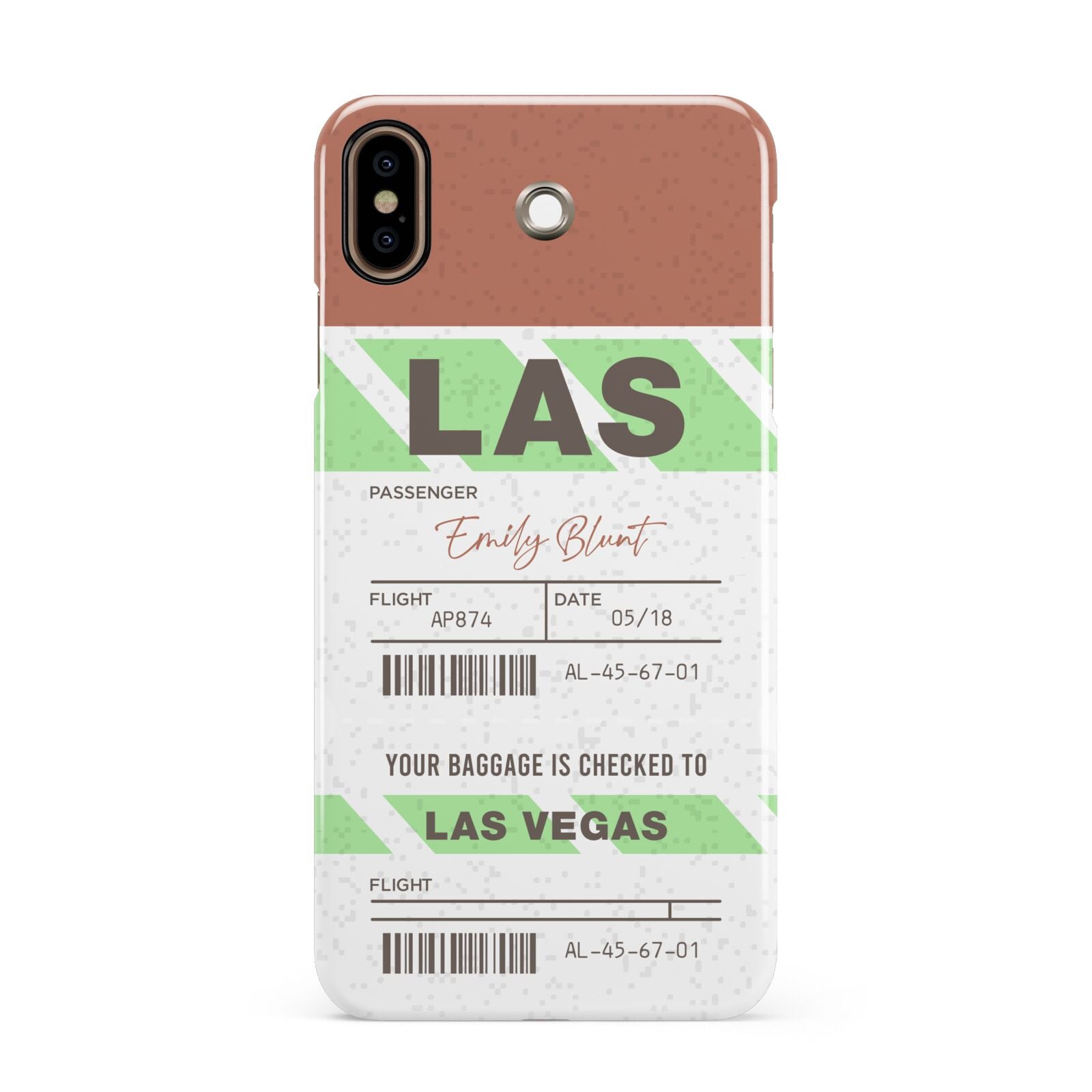 Custom Baggage Tag Apple iPhone Xs Max 3D Snap Case