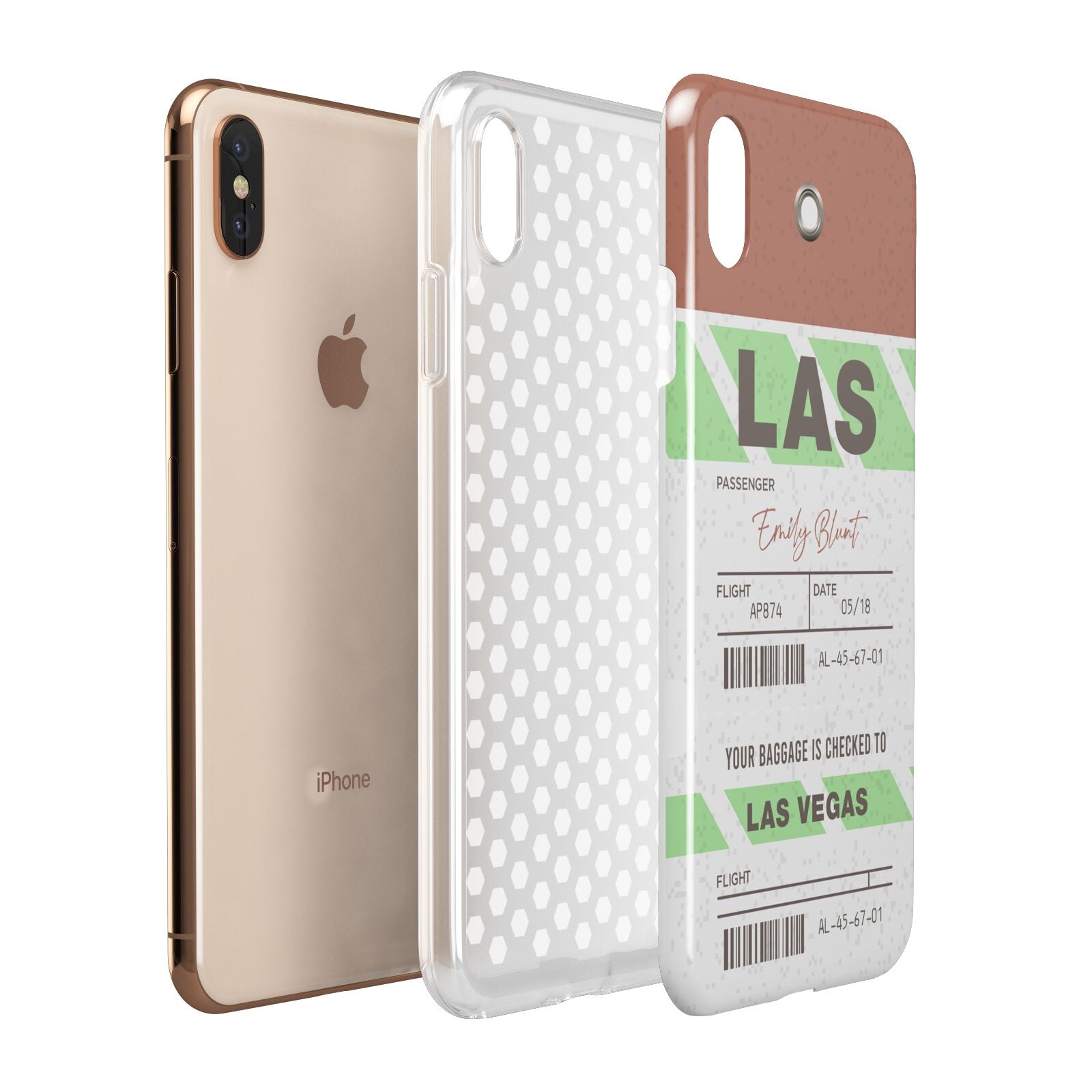 Custom Baggage Tag Apple iPhone Xs Max 3D Tough Case Expanded View