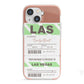 Custom Baggage Tag iPhone 13 Mini TPU Impact Case with Pink Edges