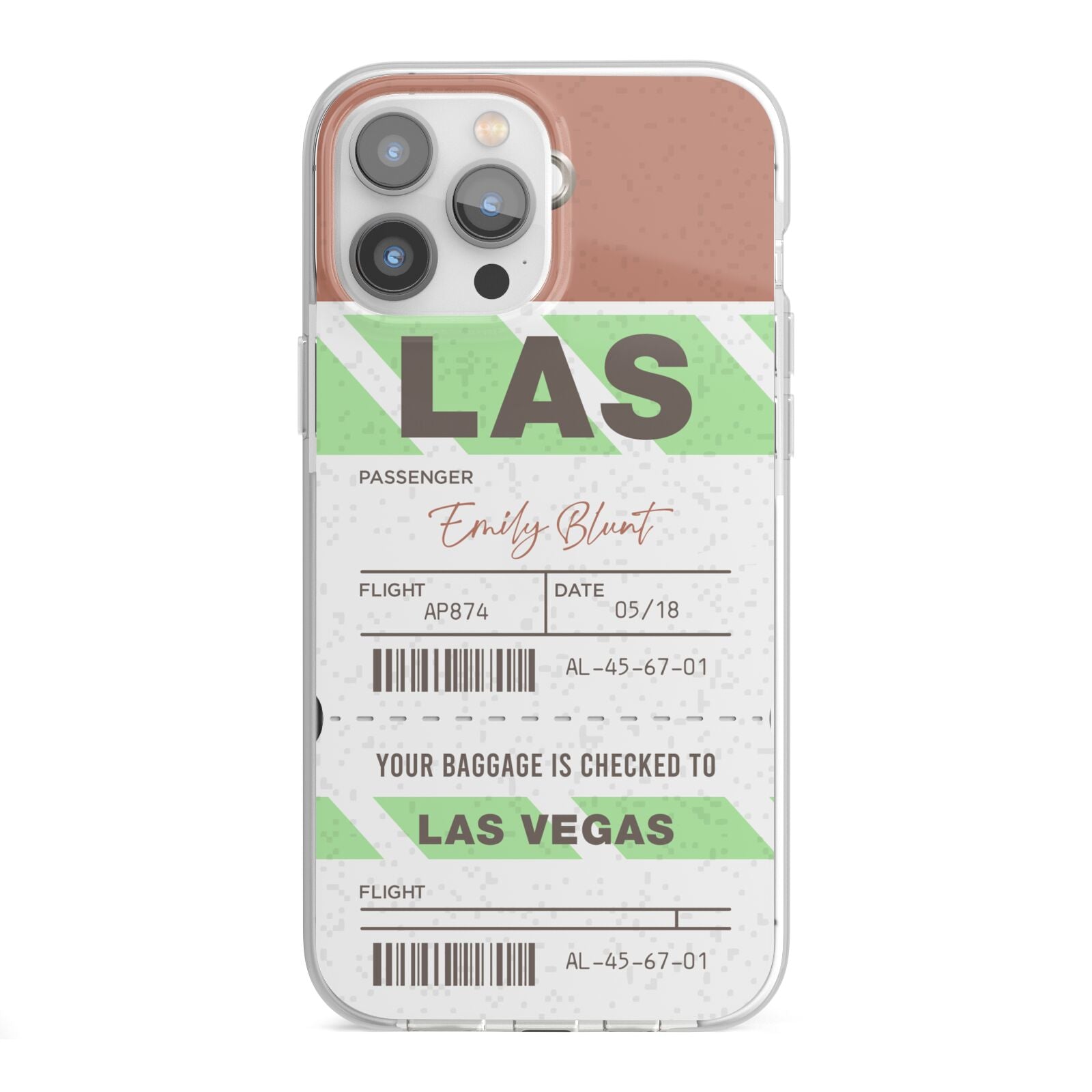 Custom Baggage Tag iPhone 13 Pro Max TPU Impact Case with White Edges