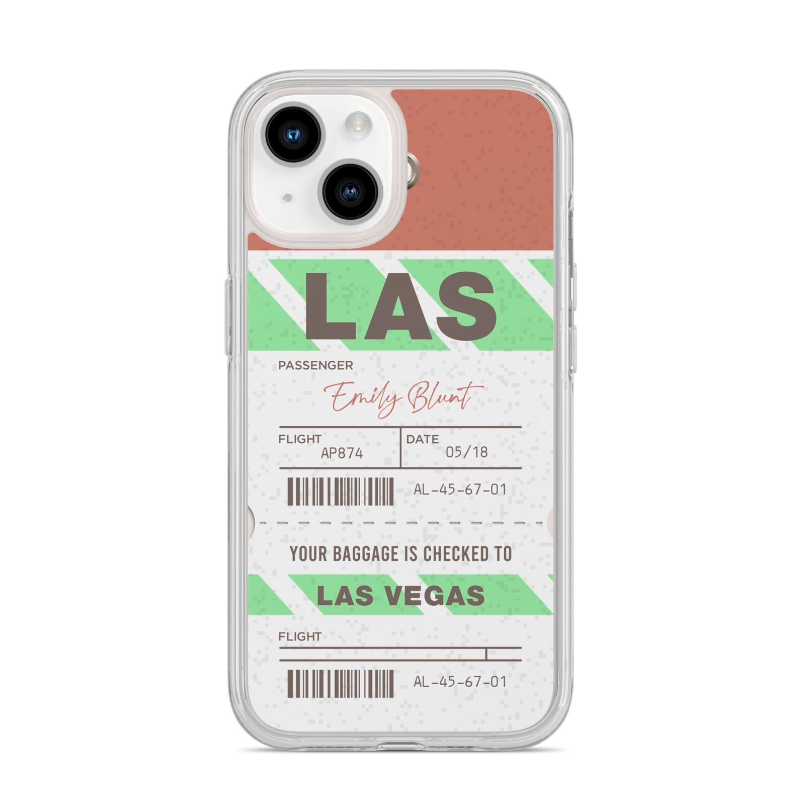 Custom Baggage Tag iPhone 14 Clear Tough Case Starlight