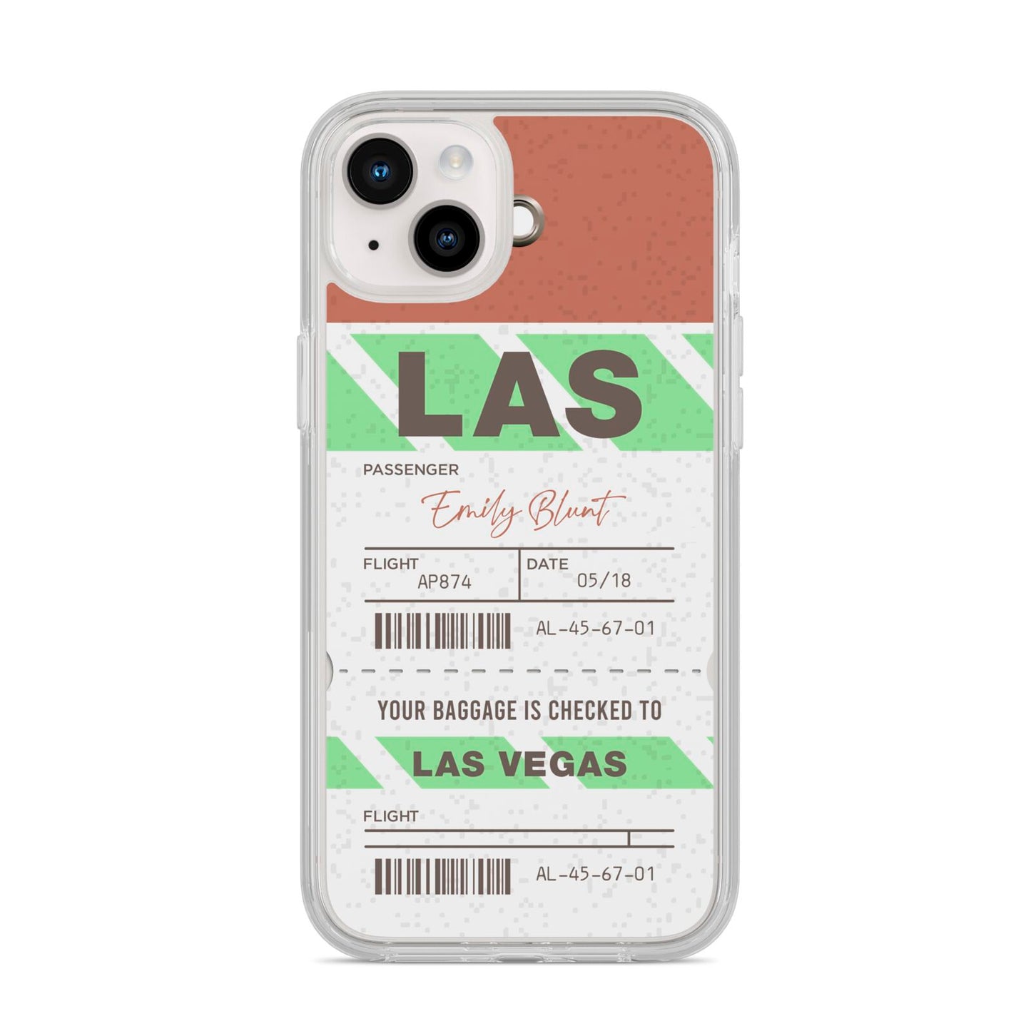 Custom Baggage Tag iPhone 14 Plus Clear Tough Case Starlight