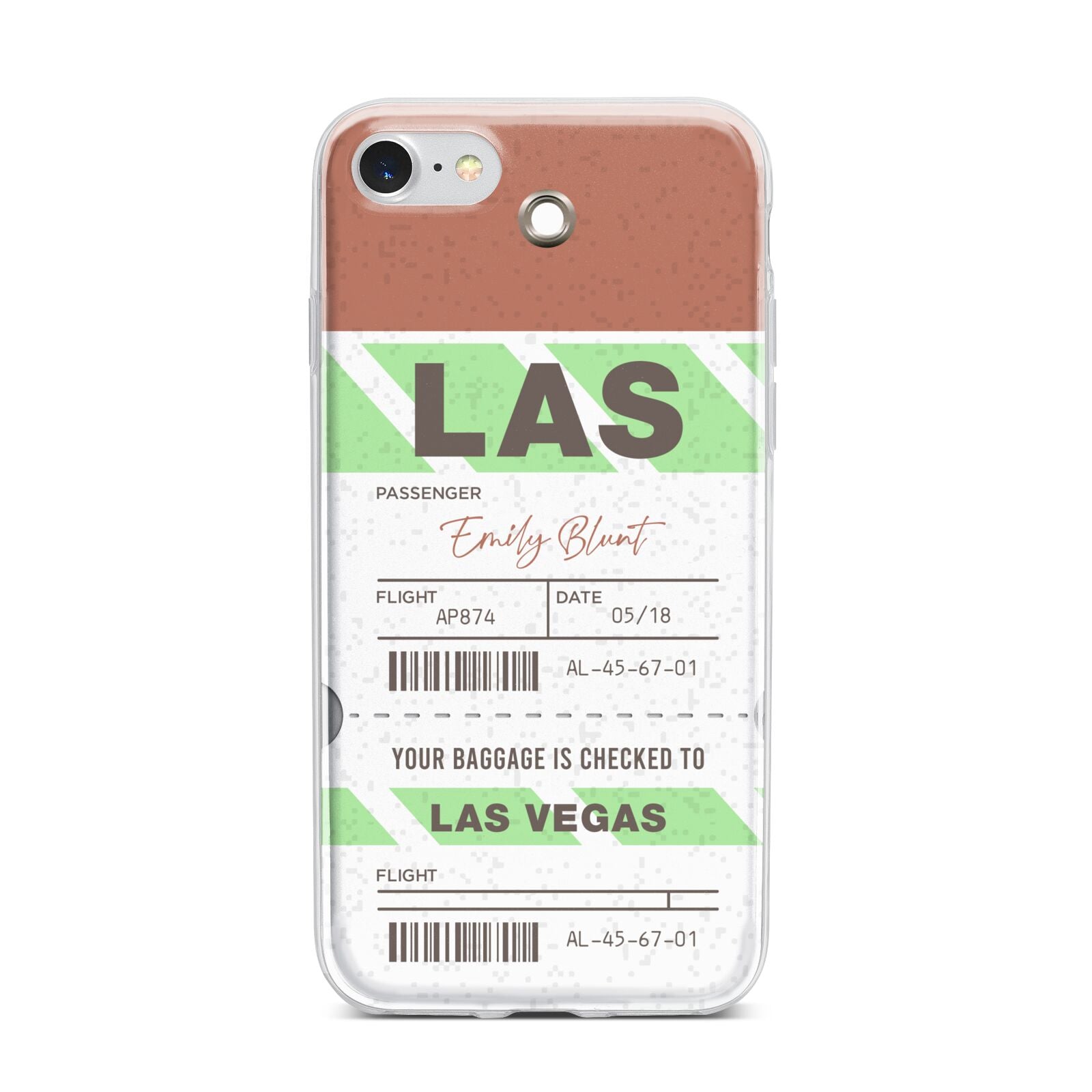 Custom Baggage Tag iPhone 7 Bumper Case on Silver iPhone