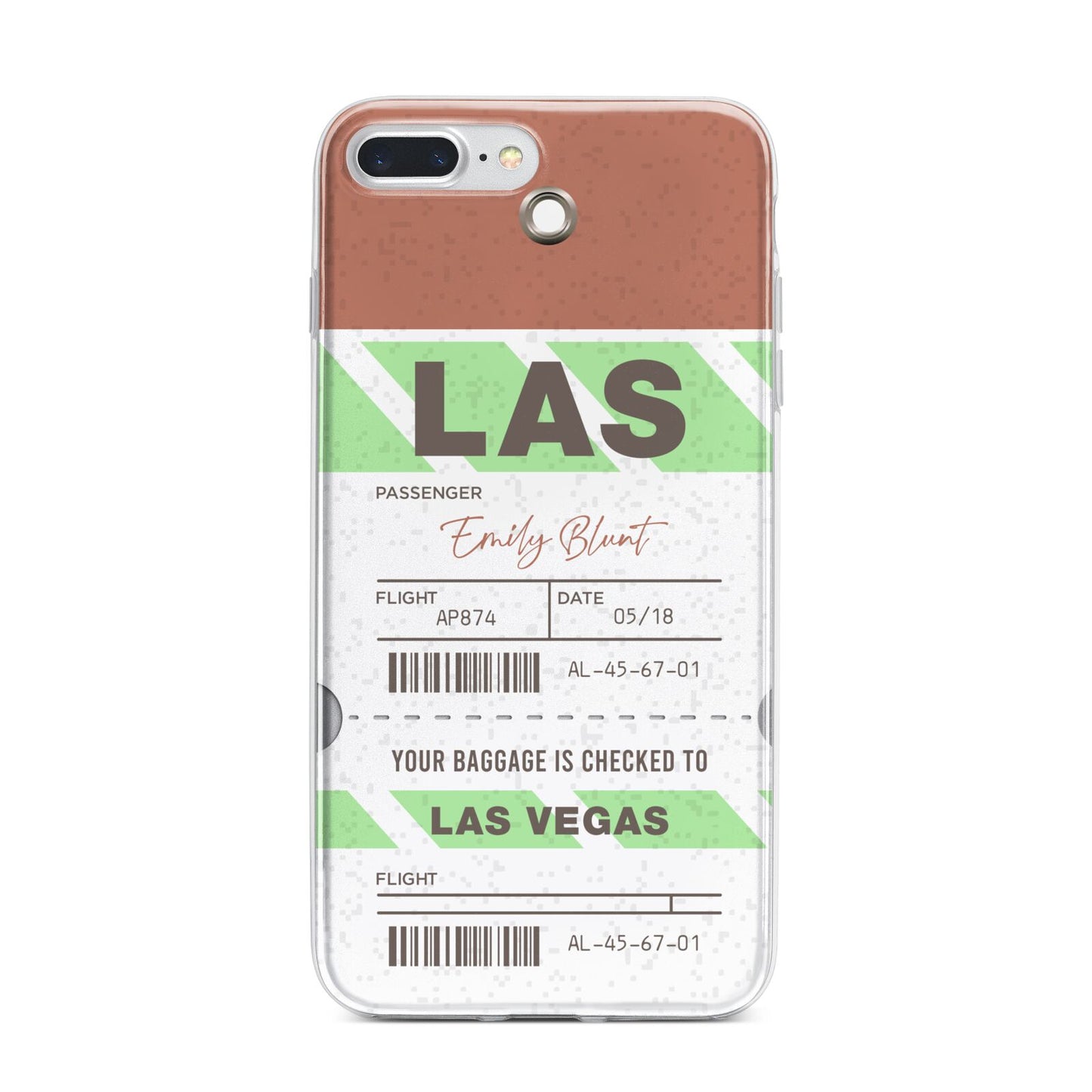Custom Baggage Tag iPhone 7 Plus Bumper Case on Silver iPhone