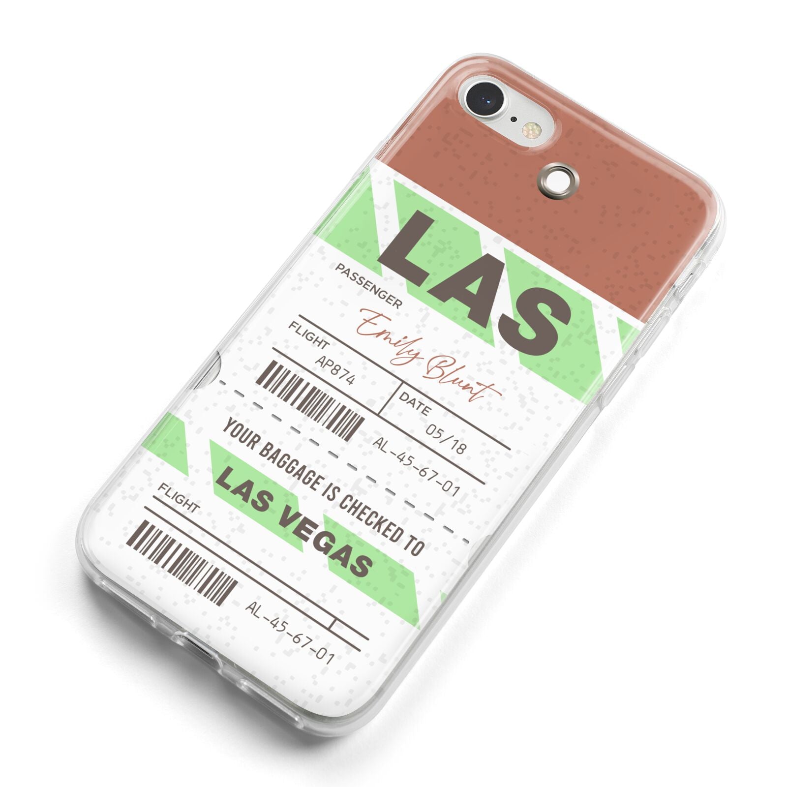 Custom Baggage Tag iPhone 8 Bumper Case on Silver iPhone Alternative Image