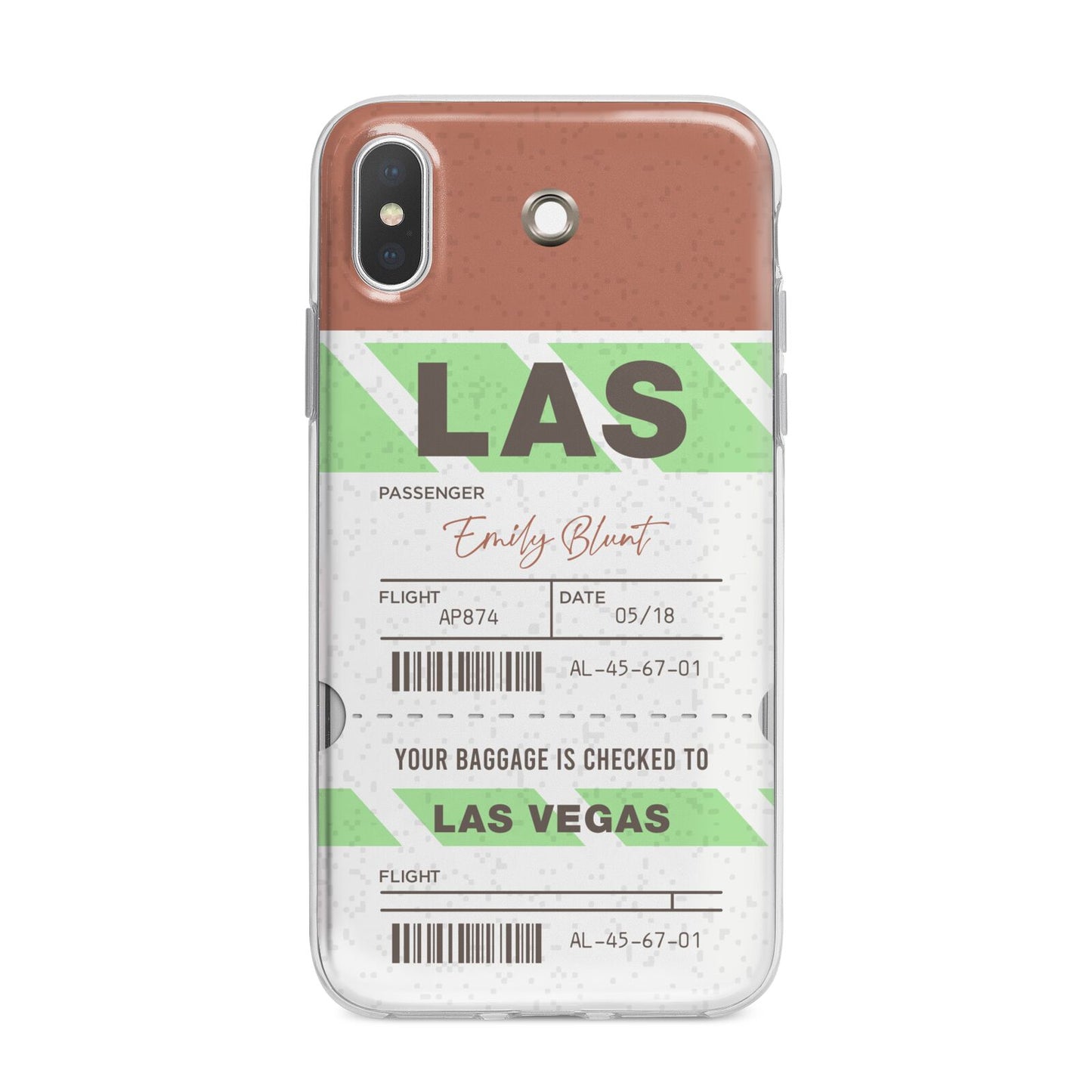 Custom Baggage Tag iPhone X Bumper Case on Silver iPhone Alternative Image 1